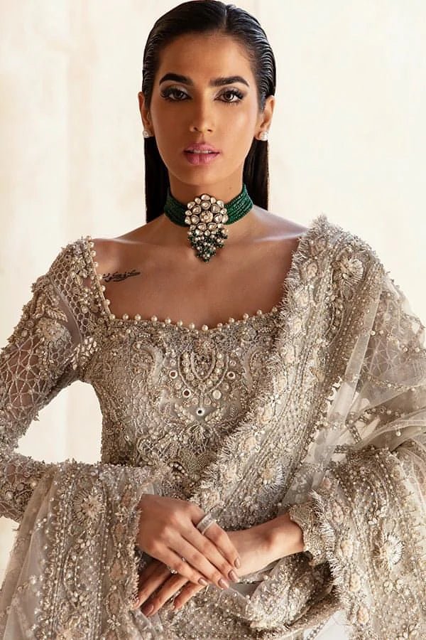 Model wearing Soraya OPULENT Bridal dress, an exquisite addition to Pakistani wedding attire online in the UK.